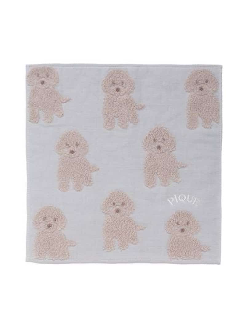 Fluffy toy poodle hand towel gelato pique gelato pique fashion accessories handkerchiefs and hand towels beige [pre-order] *[Rakuten Fashion]