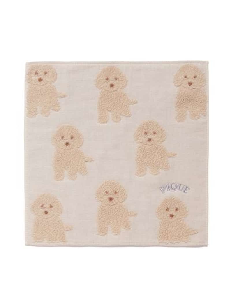 Fluffy toy poodle hand towel gelato pique gelato pique fashion accessories handkerchiefs and hand towels beige [pre-order] *[Rakuten Fashion]