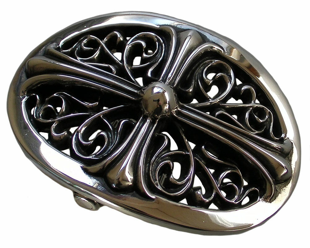 CHROME HEARTS CLASSIC OVAL BELT BUCKLE Chrome Hearts Classic Oval Cross Belt Buckle