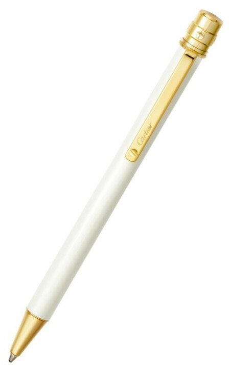 CARTIER OP000382 OP000149SANTOS DE CARTIER BALLPOINT PEN Santos de Cartier Ballpoint pen White lacquer Gold Finish