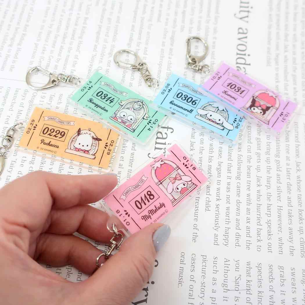 Cinnamoroll Bag Charm Ticket Style Keychain Sanrio Ost Cute Character Goods Mail-Can be Cinema Collection