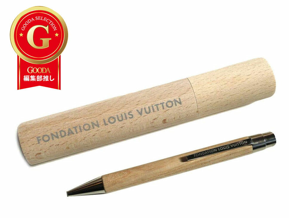 Featured in the magazine GOODA! [New model] Limited to Paris! LOUIS VUITTON Louis Vuitton Museum Wood Ballpoint Pen with Pen Case FONDATION LOUIS VUITTON