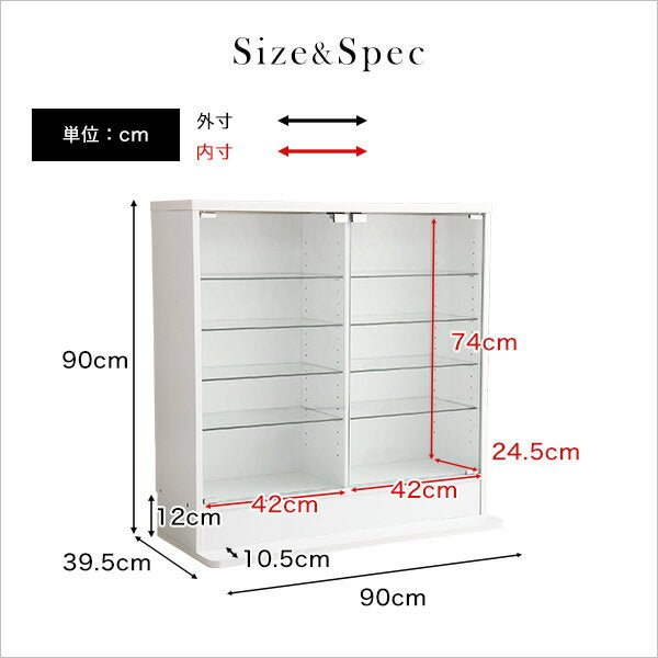 Collection case [Main body/low type, deep type, depth 29cm, width 90cm] palace Palace Collection Rack Collection Board Figure Case Shelf Display Rack Glass Shelf Wall Storage Large