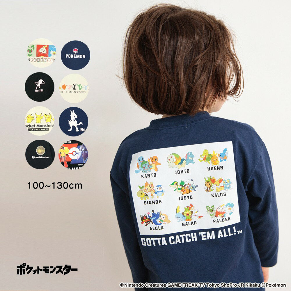 [SALE/20% OFF] [Pokemon/Pokemon] Long sleeve T-shirt, long-sleeved T-shirt, boys, boys, SS, spring, summer, spring, summer, children's clothing, children's clothing, kids, children, children, unisex, unisex, women's