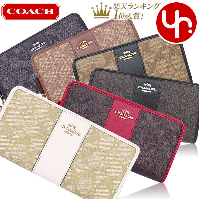 Coach Cartera larga Cartera COACH F54630 54630 Envío especial gratuito Coach Luxury Signature PVC Leather Acordeón Zip Around Outlet Tienda online de marca para mujer