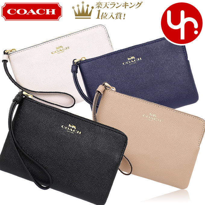 Coach COACH Accessories Pouch F58032 58032 Special Free Shipping Coach Luxury Cross Grain Leather Corner Zip Wristlet Outlet Women Brand Online Store