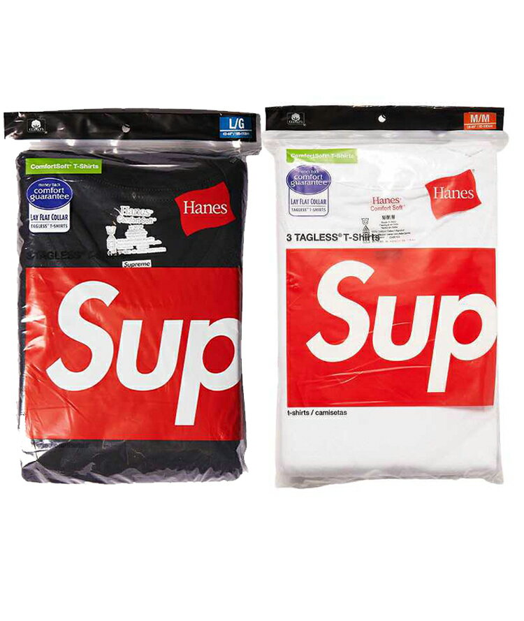 SUPREME/Hanes Tagless Tees (3Pack) Supreme x Hainz T-shirt 3 pieces, 2 colors