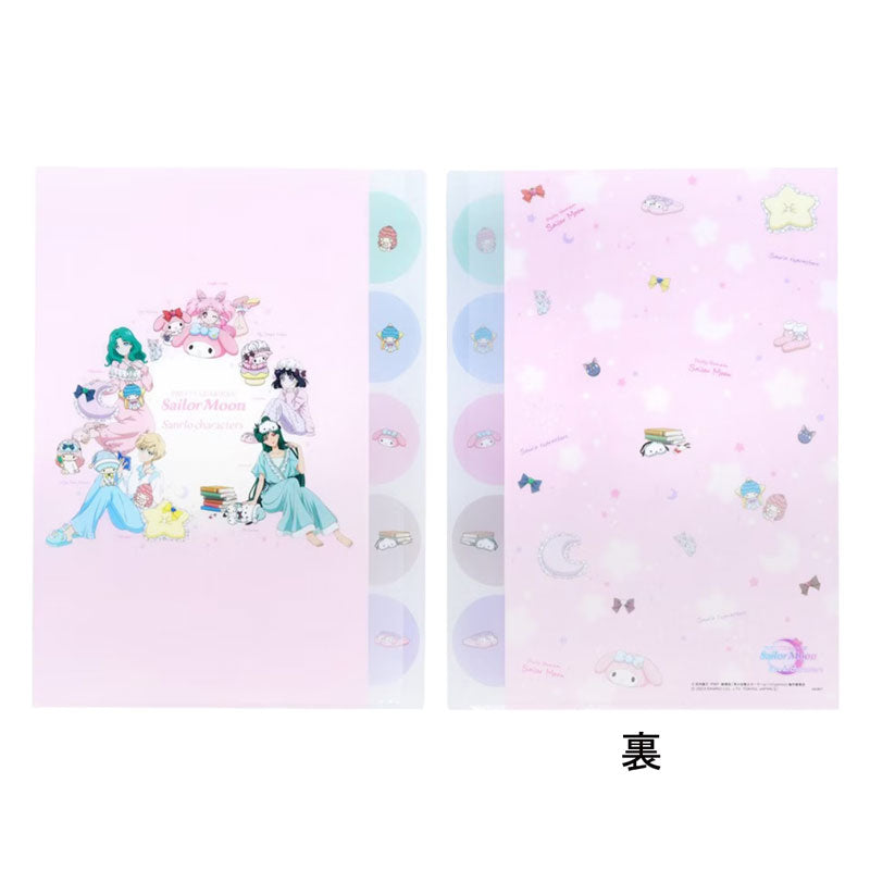 Sunstar Stationery Die-cut Clear File 5P Movie Sailor Moon x Sanrio Characters B Pattern Cute Collaboration 30th Anniversary Made in Japan Limited Edition