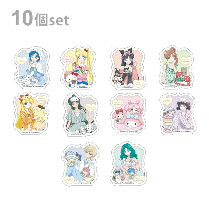 Colección de clips acrílicos de personajes de Sailor Moon x Sanrio 1 caja de 10 piezas 4901770720517