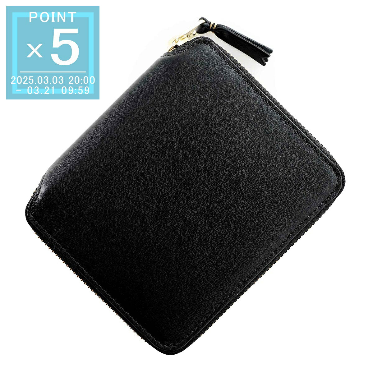 COMME des GARCONS bi-fold wallet with coin purse black men's women's sa2100 black CLASSIC LEATHER WALLET [Free return shipping] [2024AW]