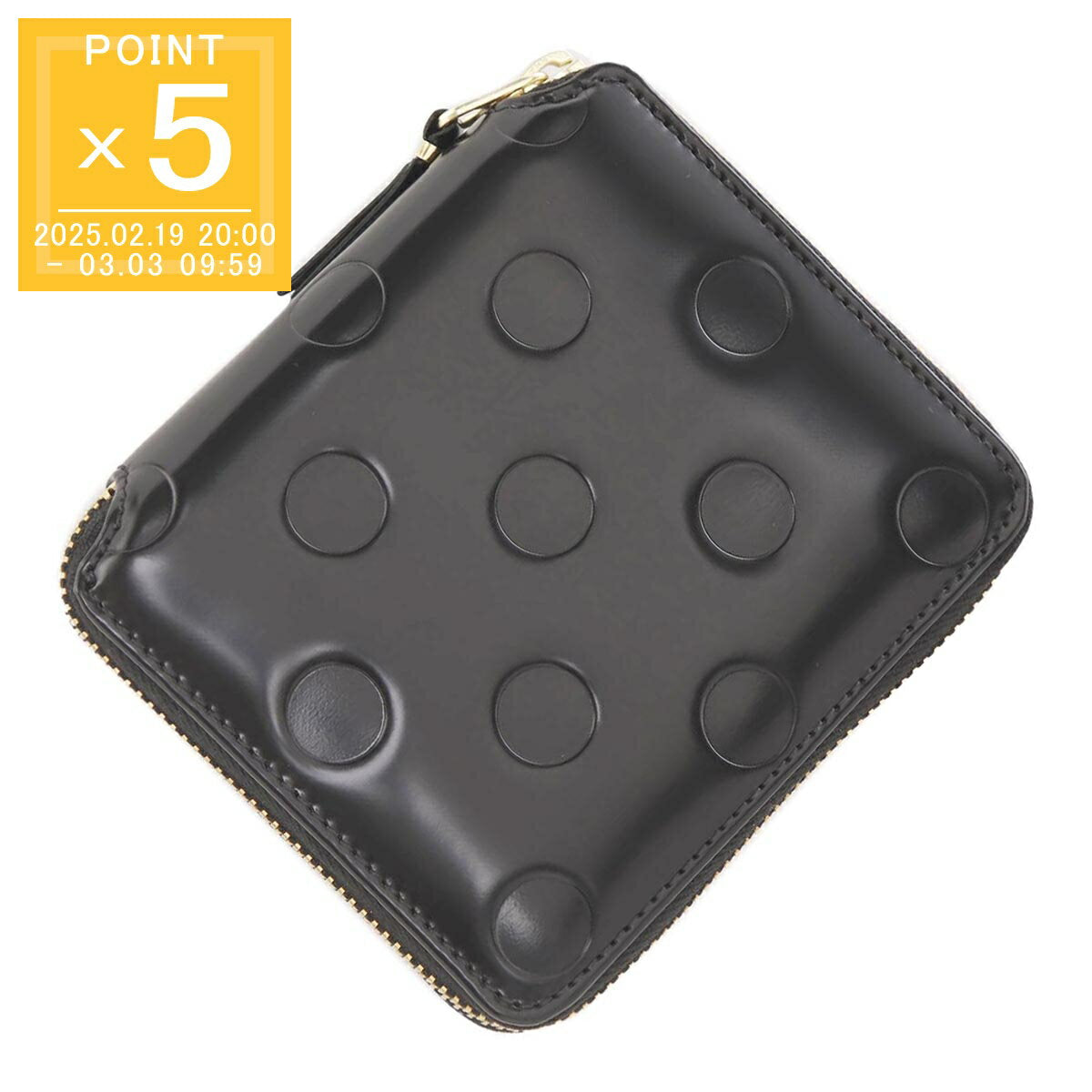 [3/1 only! 1/2 chances of winning! MAX 100% POINT BACK! *Entry required] COMME des GARCONS bi-fold wallet with coin purse, black, men's and women's sa2100ne black POLKA DOTS EMBOSSED [Free return shipping]