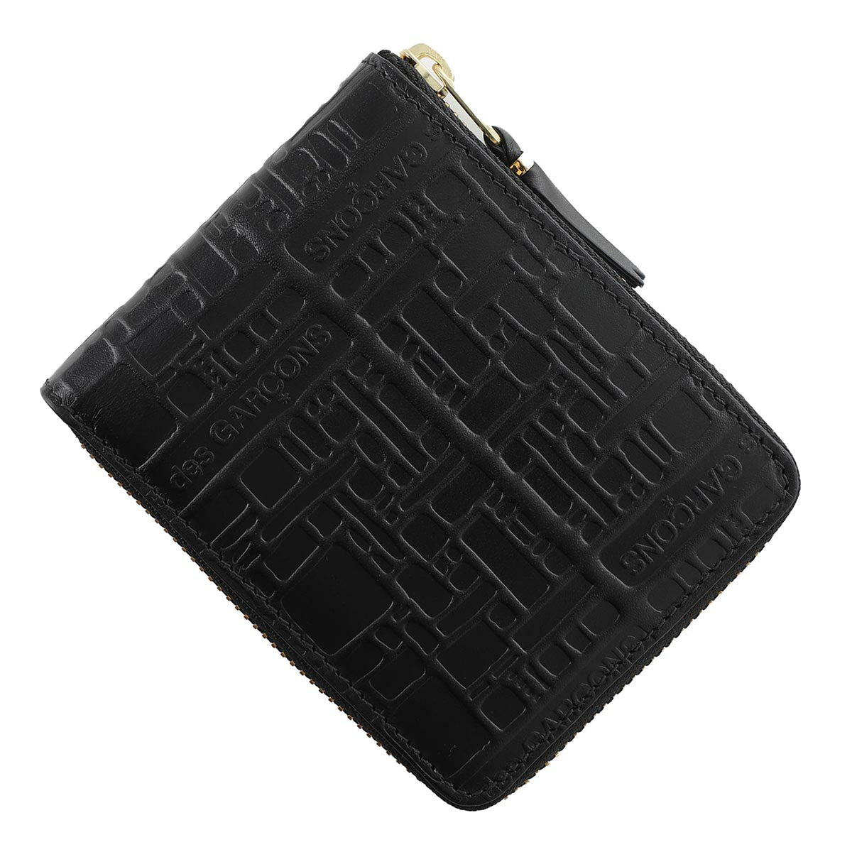 Cartera COMME des GARCONS con monedero negro para hombre y mujer sa7100el negro LOGOTIPO EN RELIEVE1 [Envío de devolución gratuito] [2025SS]