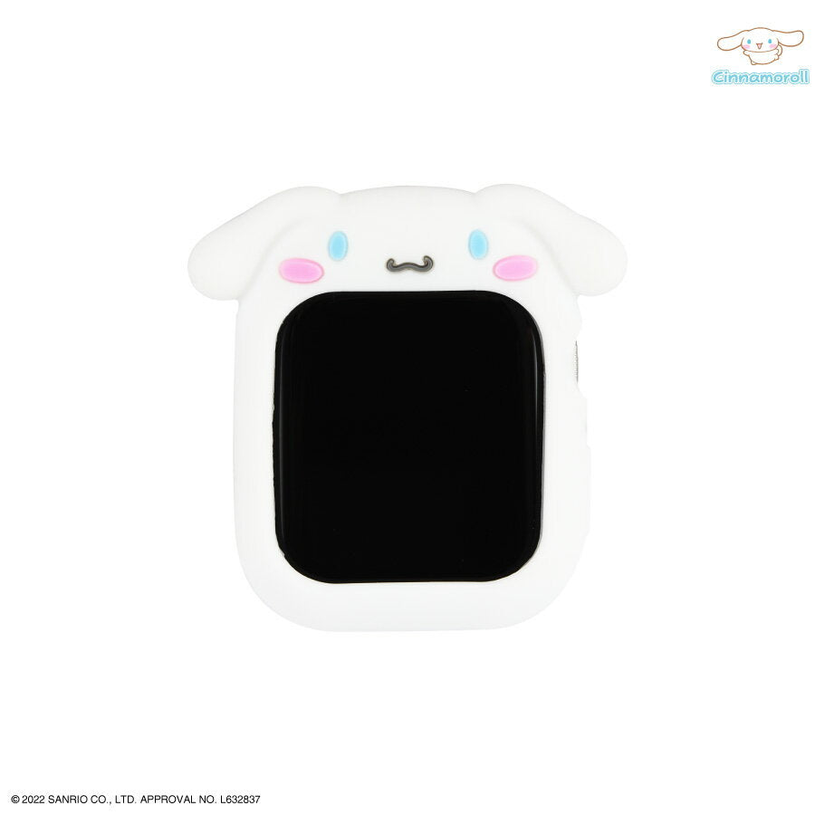 [Oficial] Funda de silicona compatible con Apple Watch 41 de 40 mm con personajes de Sanrio Cinnamoroll Cinnamon, funda protectora para reloj inteligente con mascota, color blanco, regalo blanco