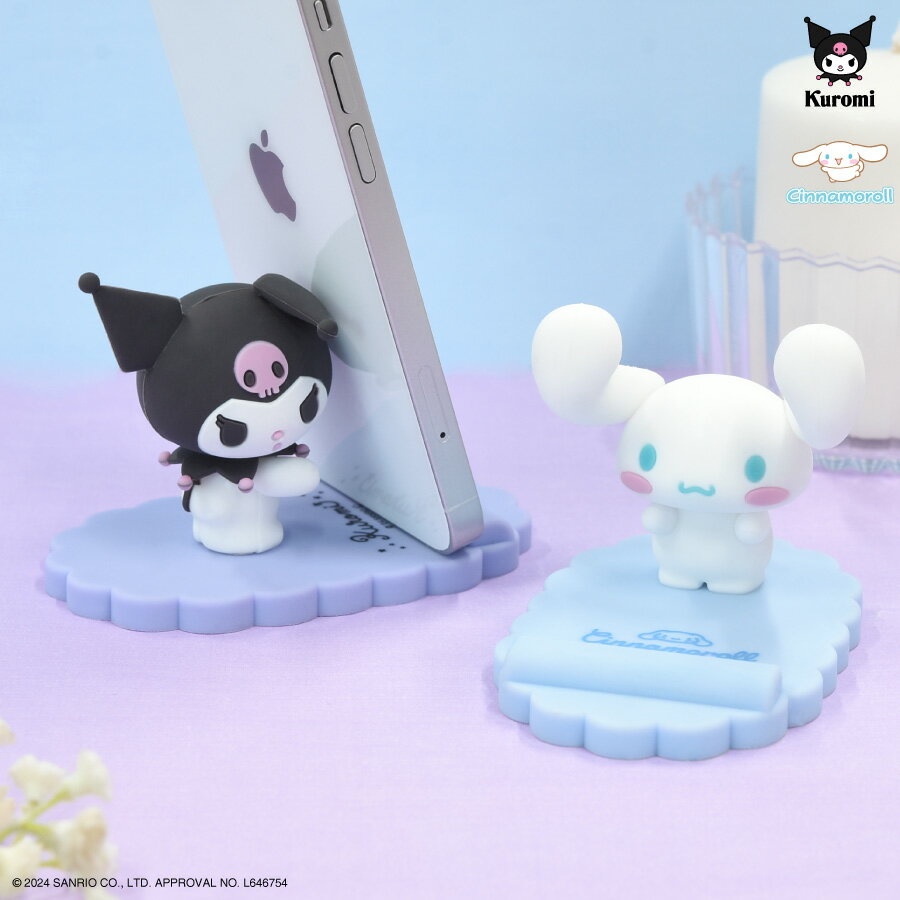 [Official] Sanrio Characters Mascot Mobile Stand Sanrio Kuromi Cinnamoroll Smartphone Stand Mobile Stand Stand Smartphone Stand Character 3D Figure for Smartphone