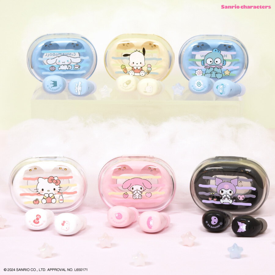 [Official] Sanrio Characters Completely Wireless Stereo Earphones Hello Kitty Kitty My Melody My Melody Kuromi Cinnamoroll Cinnamon Pochacco Hangyodon Sanrio Blu