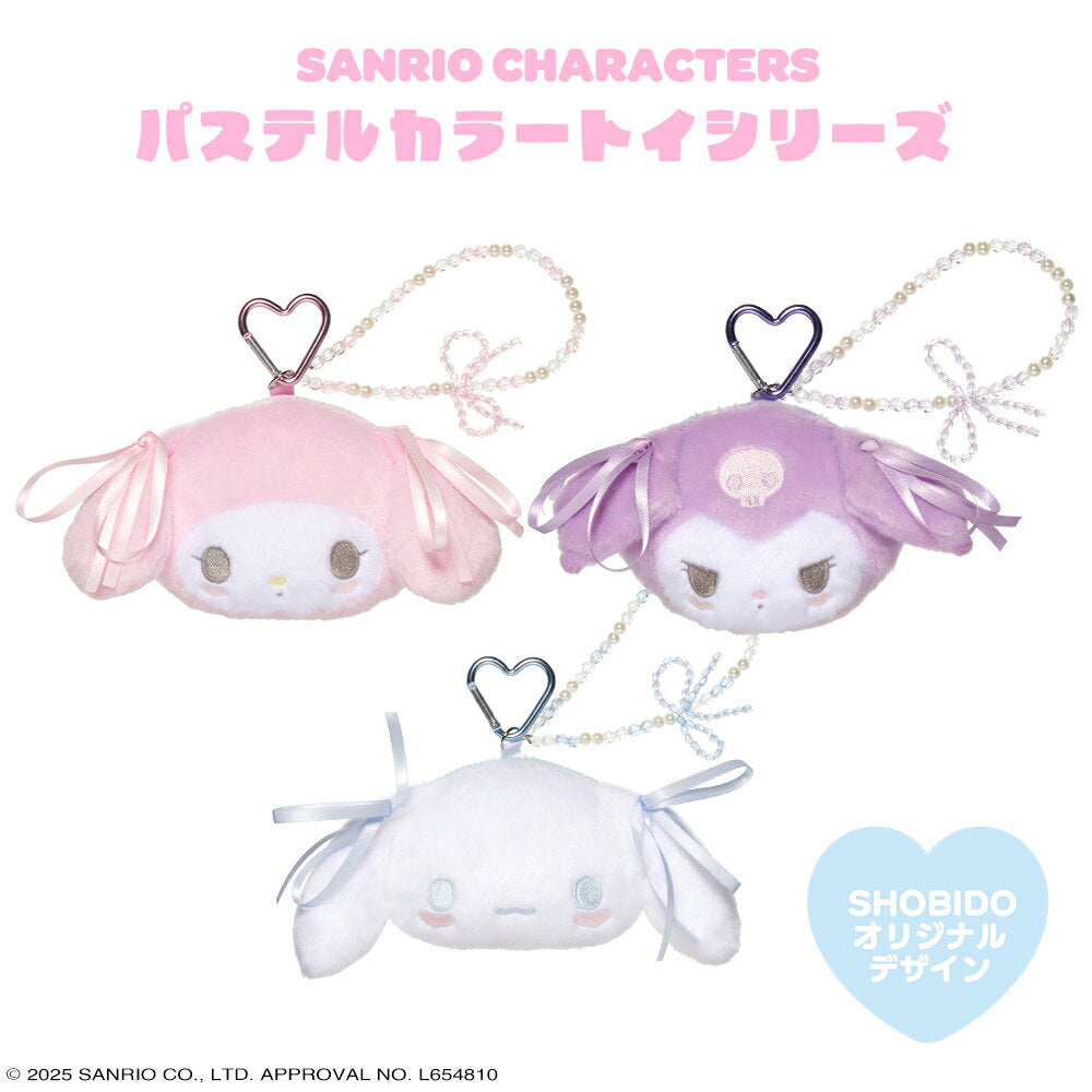 Sanrio Characters Pastel Color Toy Series Die-cut Mini Pouch with Carabiner <My Melody / Kuromi / Cinnamoroll > Sanrio Characters Gift Keychain Plush Toy Plush