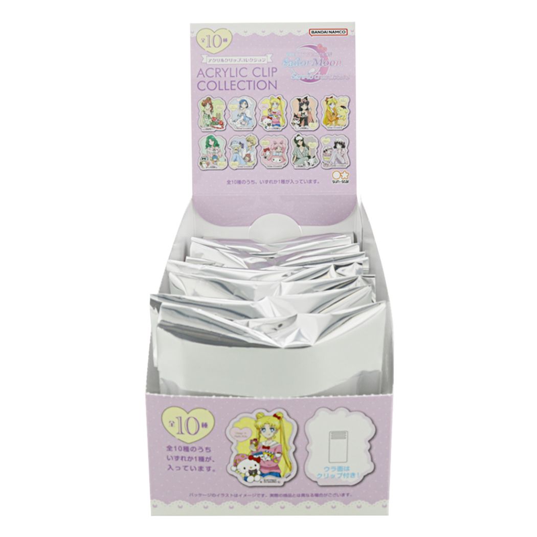 Colección de clips acrílicos Sailor Moon x Sanrio Characters Clip 10 tipos 10 piezas Set Colección de papelería Sanrio Sunstar Compra de artículos de personajes