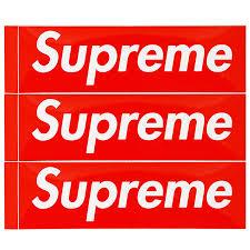 Shupreme Box Logo Sticker Genuine 3 pieces Size 5.7cm x 19cm