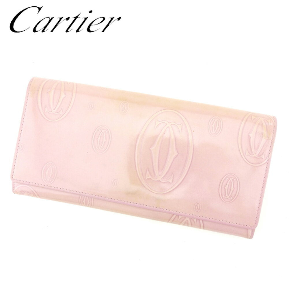 [Spring Sale] Cartier long wallet with zipper long wallet Happy birthday pink leather Cartier long wallet storage wallet unisex accessories [Cartier] T6612 [Used]