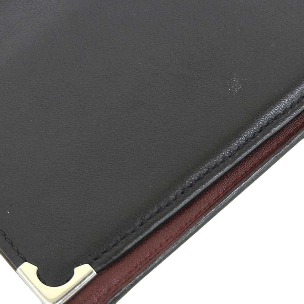 [2x points on 8/1] [Super price reduction! 】 Cartier Mustline Bifold Long Wallet Leather Black [Used]