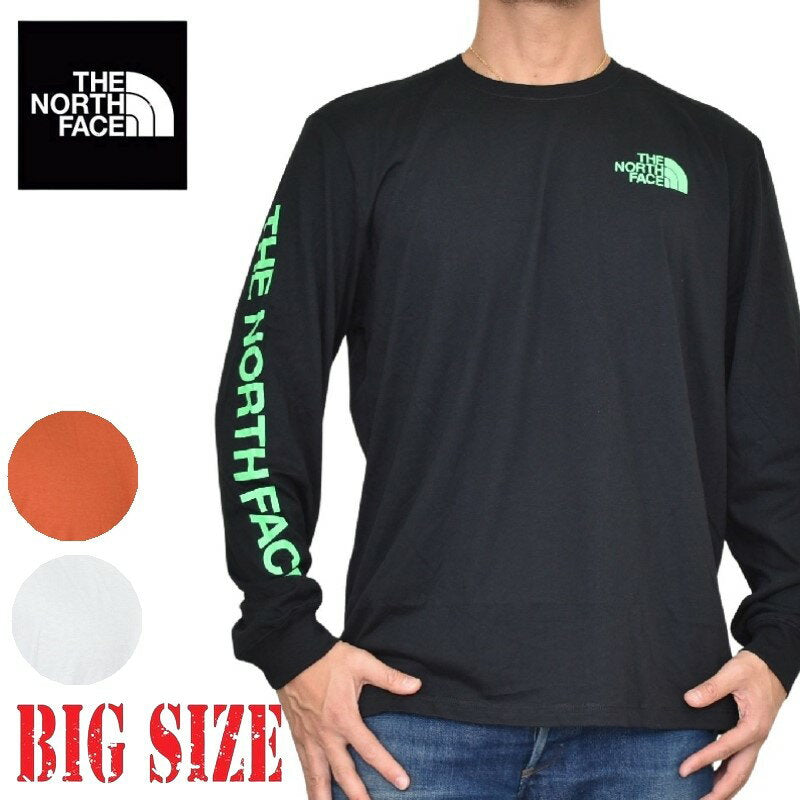 North Face Large Size Men's Long T-shirt Long Sleeve T-shirt Sleeve Logo Arm Print XL XXL XXXL Long Sleeve TNF SLEEVE HIT TEE USA Model THE NORTH FACE