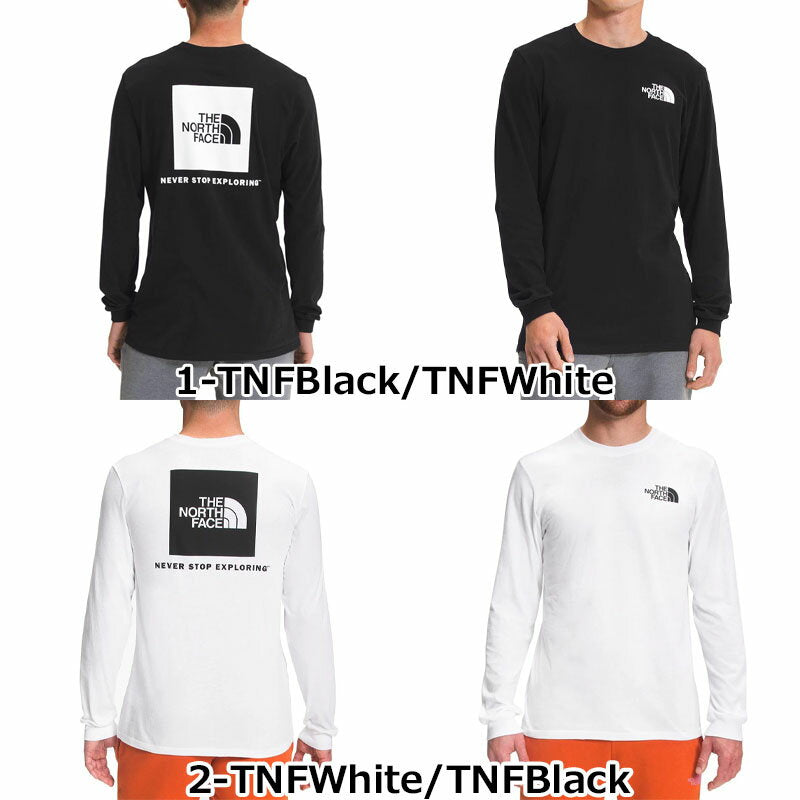 North Face T-shirt Men's Long Sleeve T-shirt S-XXL Overseas Only Long T-back Print Box Logo T-shirt Brand Stylish Large Size Cotton Cotton Black White Gray Print Teenagers 20s 30s 40s