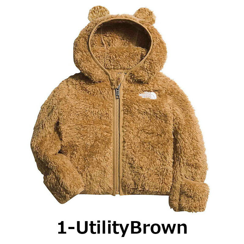 North Face Baby Fleece Hoodie Boa Jacket 0 Years Old 1 Years Old 2 Years Old [60cm 70cm 80cm 90cm] (3 months, 6 months, 12 months, 18 months, 24 months) Camping Share Bear Fluffy Cold Protection Baby Clothes Autumn/Winter Men's