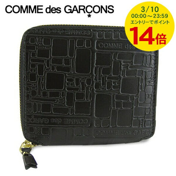 [Limited to 3/10! 1 in 2 people win ★ Enter and get up to 100% points back] COMME des GARCONS Men's Women's Bifold Wallet SA2100EL BLACK Black Embossed Bag Accessories Birthday [2025