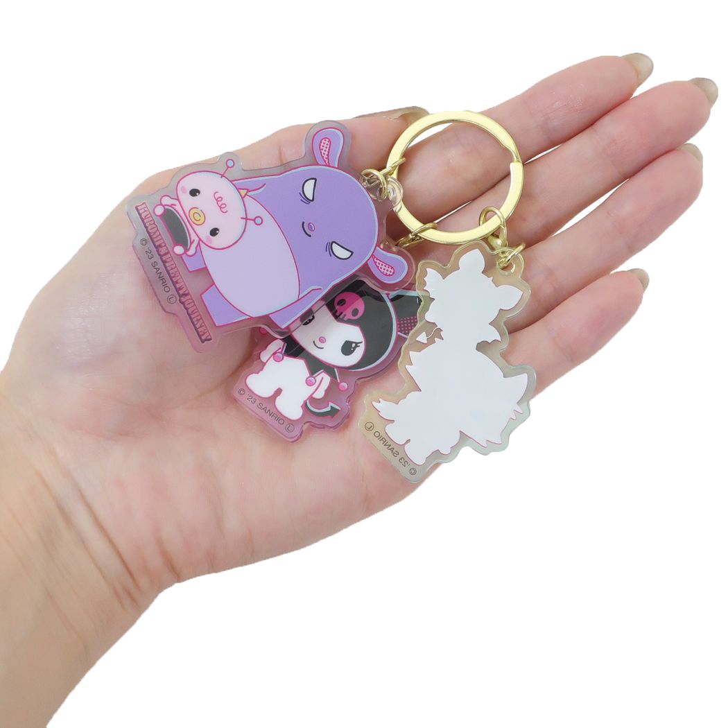 Kuromi Key Ring 3 Charm Keychain KUROMIS PRETTY JOURNEY Friends Sanrio Tees Factory Collection Goods Character Goods Mail-order Cinema Collection