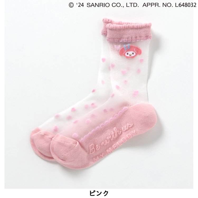 [SALE_30% OFF] Sanrio Characters Heart Sheer Socks ▽▽ Girls Aprele Cool Children's Clothing Kids Baby Socks Stylish Cute Summer Clothing Summer FO △△ v254054 [No returns]