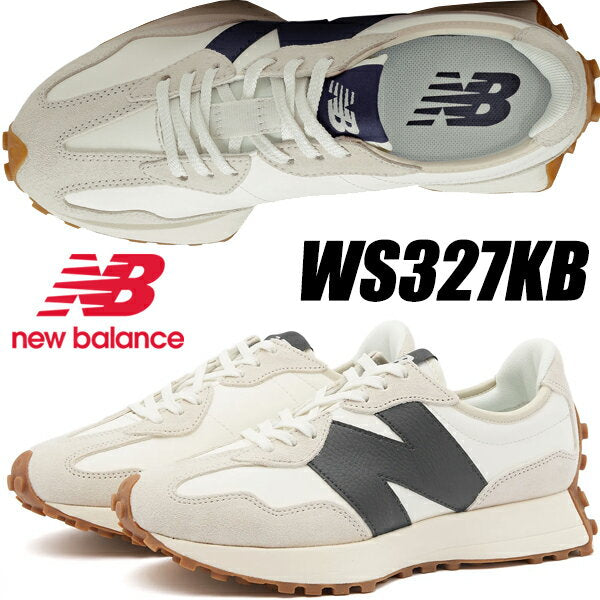 NEW BALANCE WS327KB width B white navy New Balance Women's 327 Women's Sneakers White Navy