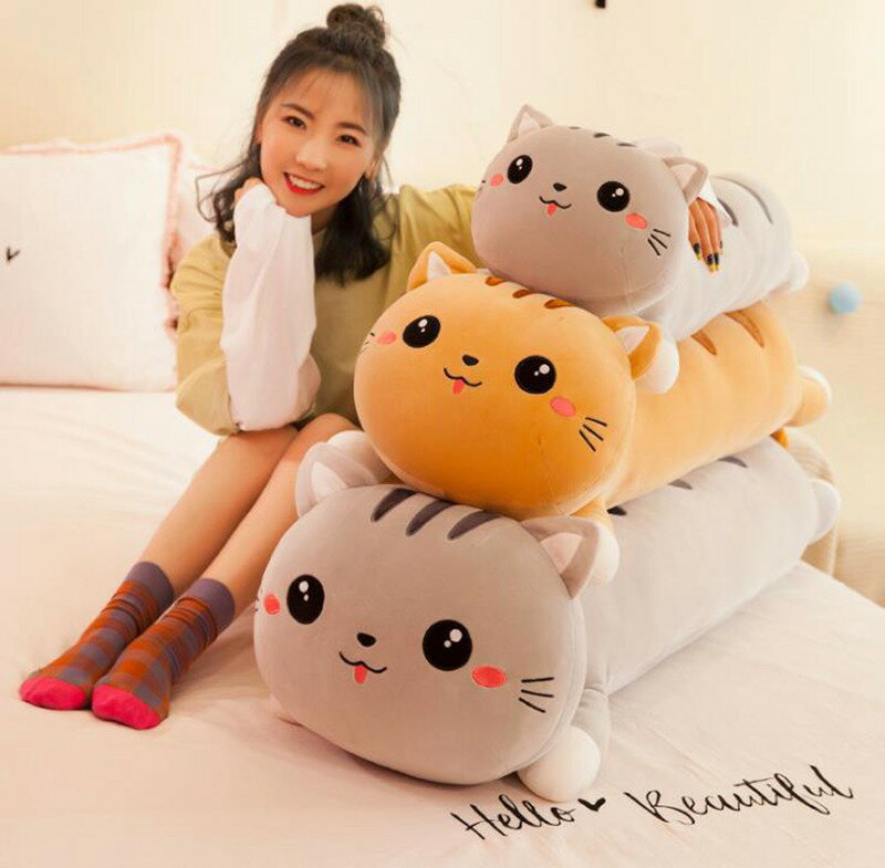 Animal de peluche gato mujer embarazada africana almohada corporal juguete de peluche gato interior juguete para niños animal extra grande lindo interior juguete para niños gato lindo linda novia esponjosa y relajante suave y cómoda