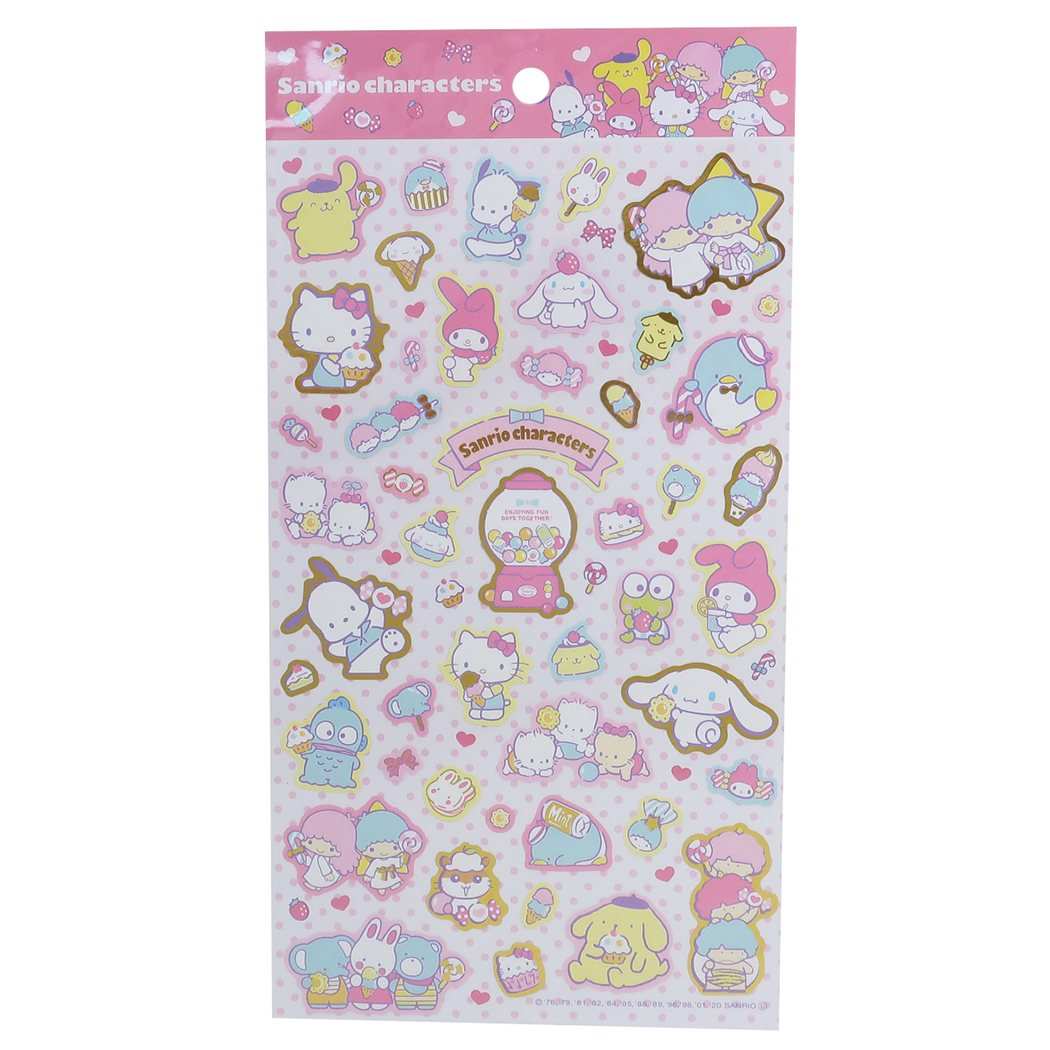 Hoja de pegatinas de personajes de Sanrio, juego de mini sellos, mezcla elegante, cuaderno de la industria del papel Sanrio Yamano, artículos decorativos para el correo, colección de cine, regalo para niño y niña