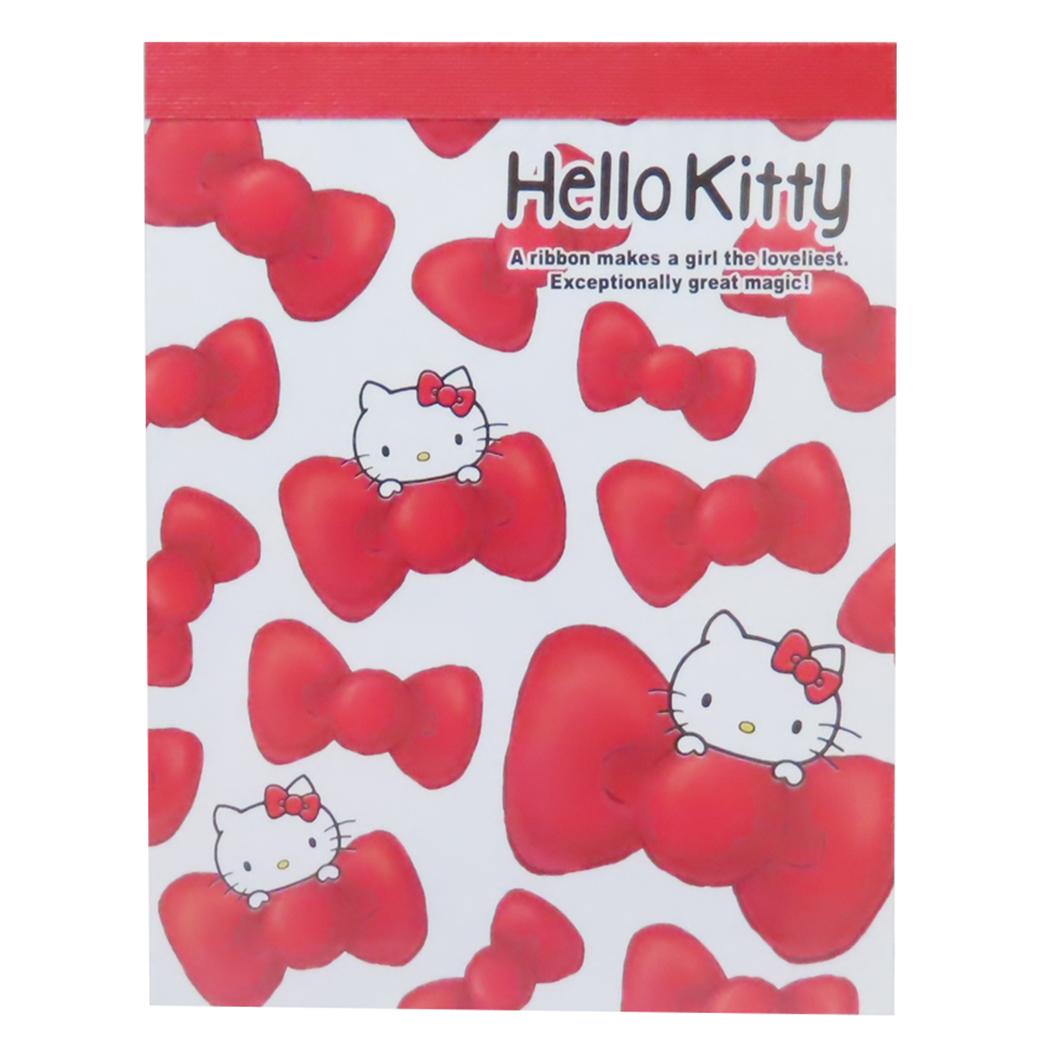 Hello Kitty Notepad Mini Memo Mini Memo KT Ribbon Sanrio Yamano Paper Industry New Semester Preparation Stationery Cute Character Goods Mail-Can be Cinema Collection