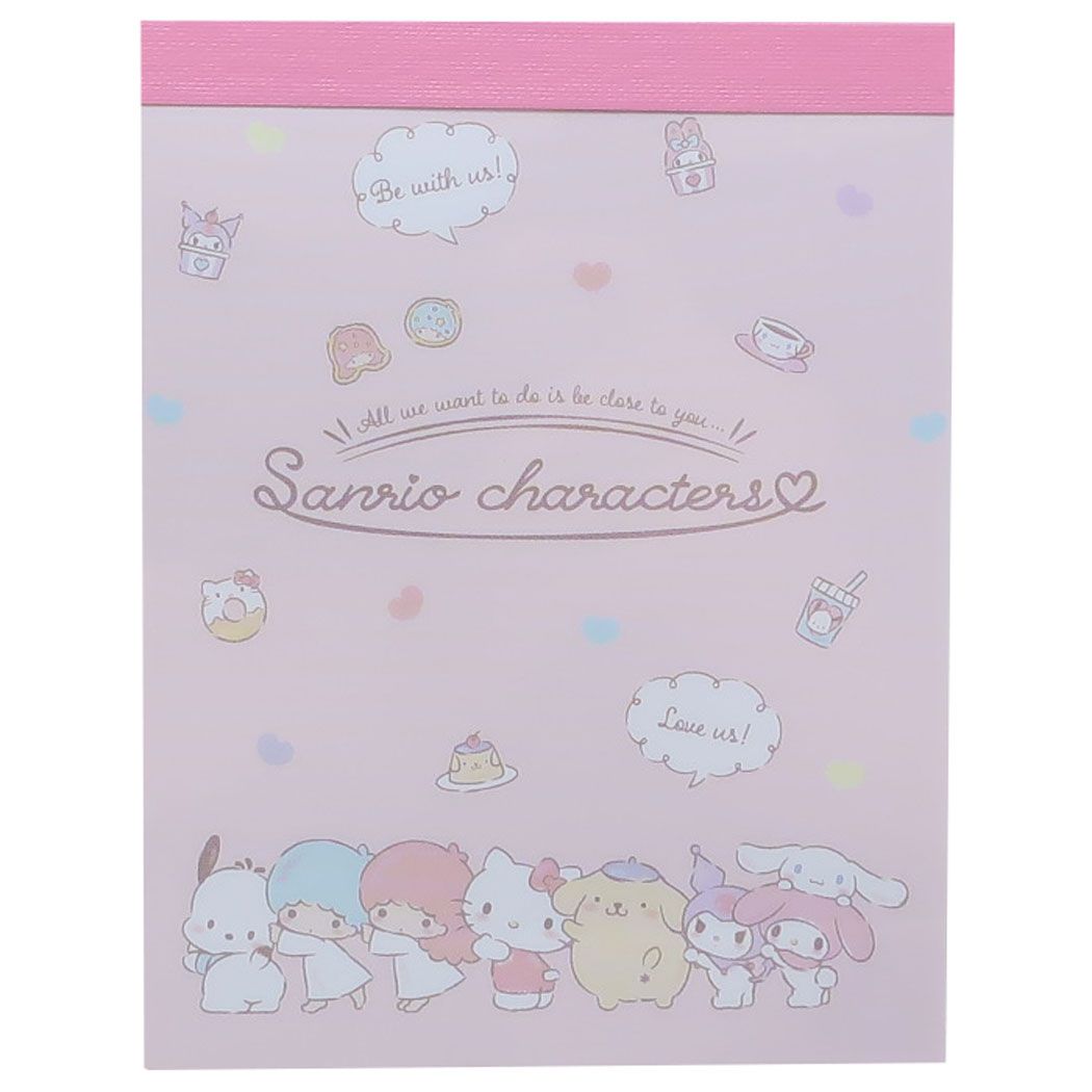 Sanrio Characters Notepad Mini Mini Memo Sanrio Mix MX Pay attention to it! Kyun New School Sanrio Yamano Paper Industry New Semester Preparation Stationery Cute Character Goods Mail-Can be Cinema Collection