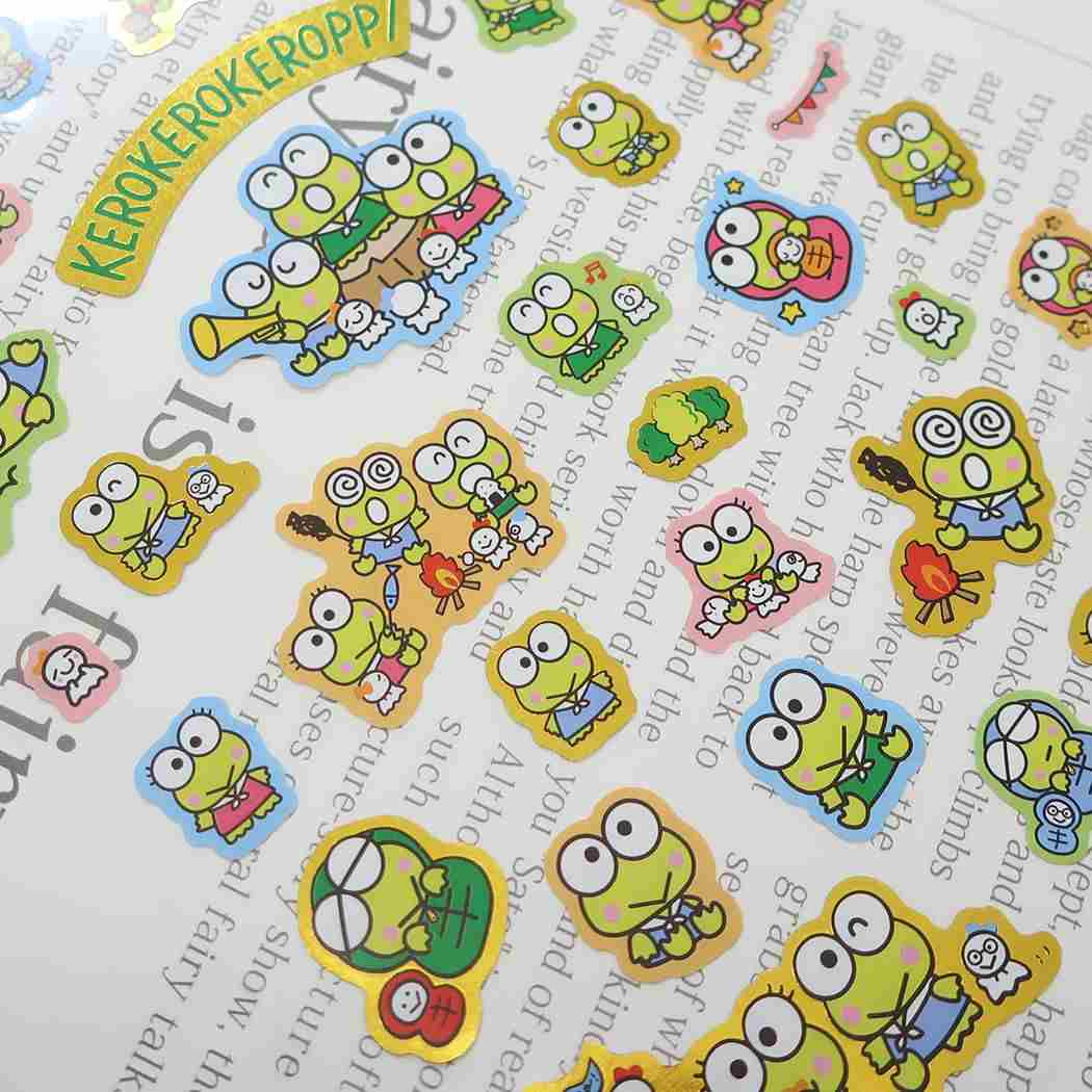 Kero Kero Keroppi Sticker Sheet Sticker KR Sanrio Yamano Paper Industry Decoration Decoration Sticker Character Goods Available for Mail Delivery Cinema Collection