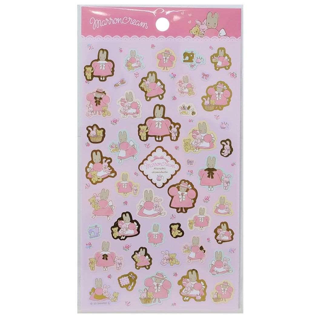 Maron Cream Sticker Sheet Sticker MA Sanrio Yamano Paper Industry Decoration Decoration Sticker Character Goods Mail-order Cinema Collection White Day