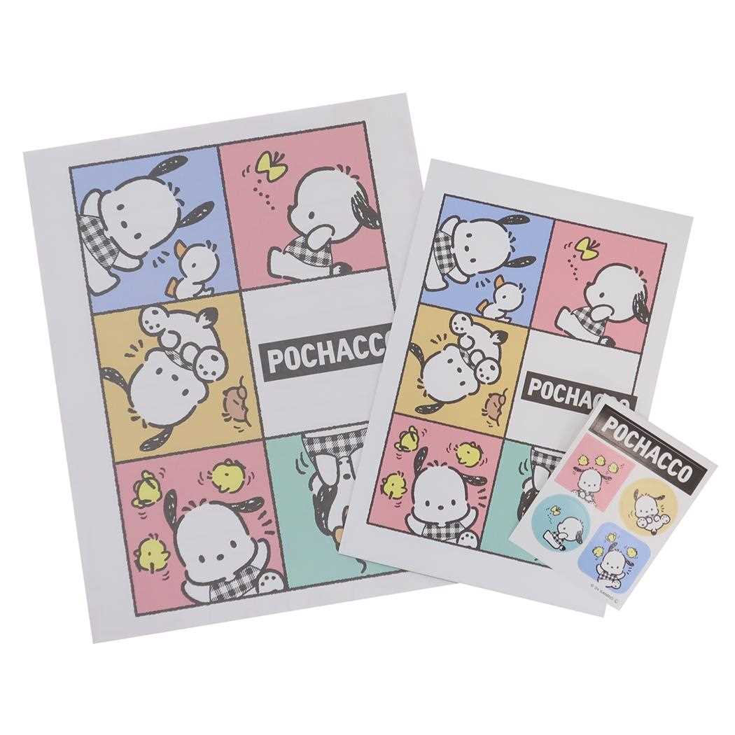 Pochacco Letter Set Letter Set Check Sanrio Yamano Paper Industry Letter Paper Envelope Sticker Character Goods Mail-Delivery Cinema Collection