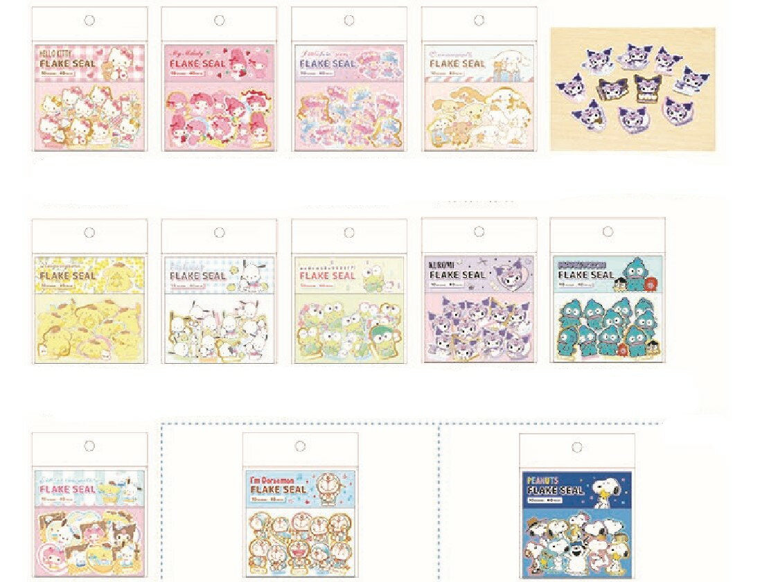 Flake stickers Character stationery Flake stickers yns_408169_408282 character seal sticker sheet stickers Sticker Sanrio Characters Doraemon Snoopy