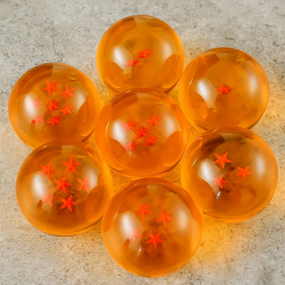 Dragon Ball Set de 7 estrellas Dragon Ball - Bola de siete estrellas 2,7 cm 3,5 cm 4,2 cm 5,7 cm 7,6 cm Colección de figuras de Shenryu Dragon Ball en caja 3D Regalo para dormitorio infantil Sala de estar