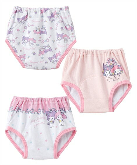 [3-piece set] [Sanrio] 3-layer training pants set (girls) (Hello Kitty My Melo) Children's underwear Kids innerwear Toy training Training pants Bed wetting pants Waterproof pants Children Nissen Nissen Spring